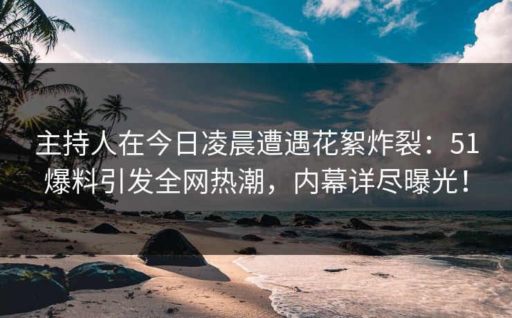主持人在今日凌晨遭遇花絮炸裂：51爆料引发全网热潮，内幕详尽曝光！