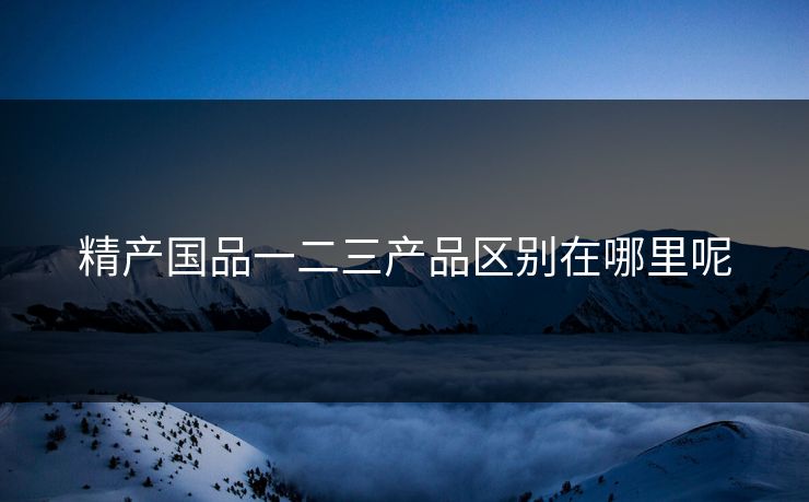 精产国品一二三产品区别在哪里呢