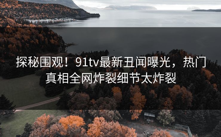探秘围观！91tv最新丑闻曝光，热门真相全网炸裂细节太炸裂