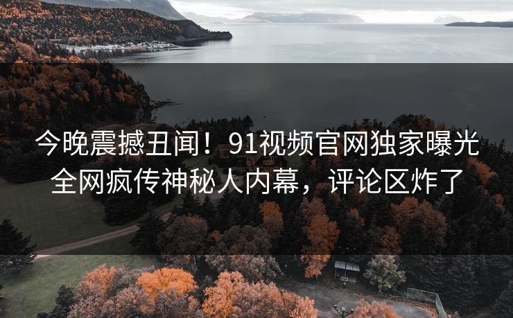今晚震撼丑闻!91视频官网独家曝光全网疯传神秘人内幕,评论区炸了